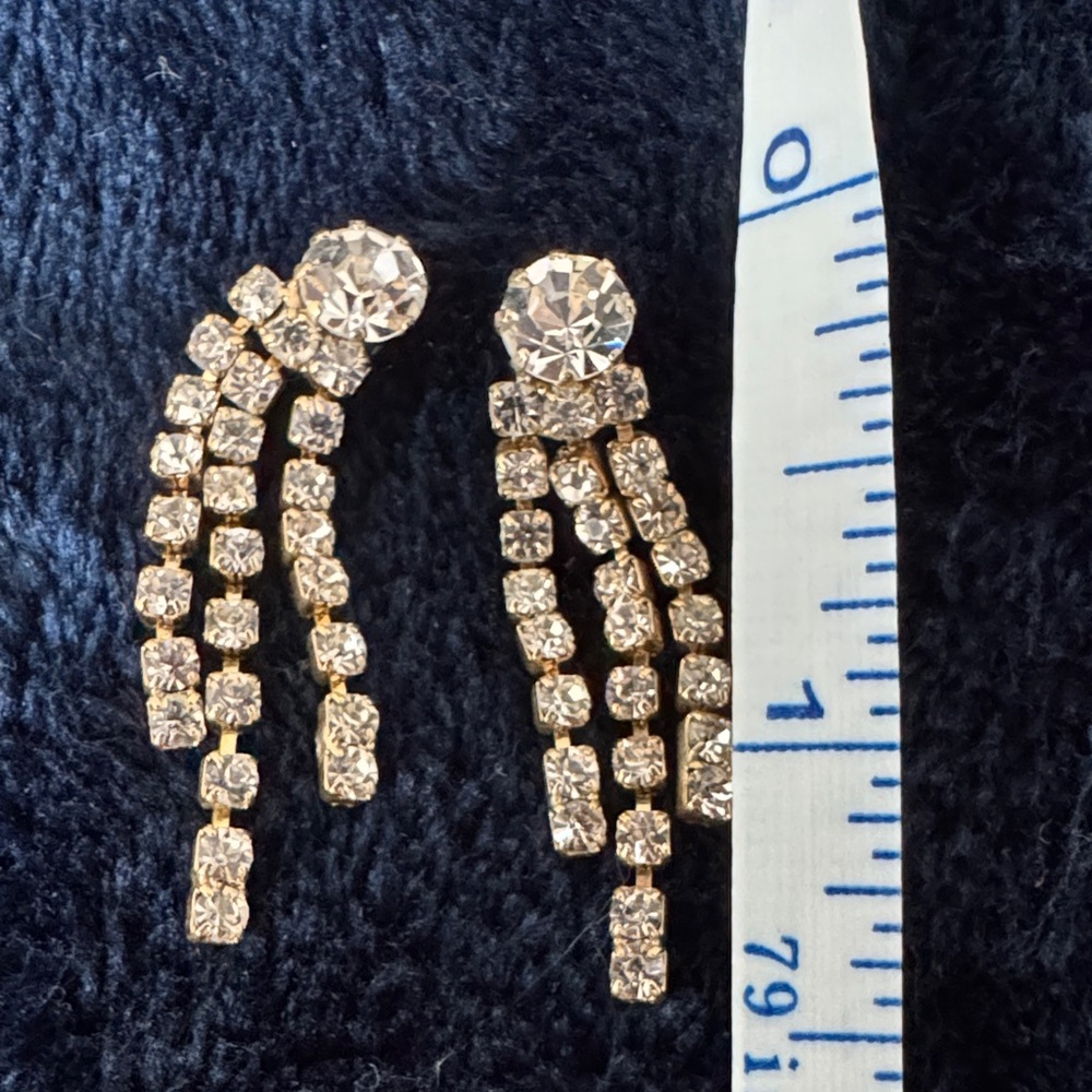 Sparkling Gold Crystal Dangle Earrings